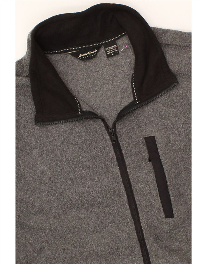 EDDIE BAUER Mens Fleece Jacket UK 40 Large Grey Polyester Vintage Eddie Bauer and Second-Hand Eddie Bauer from Messina Hembry 
