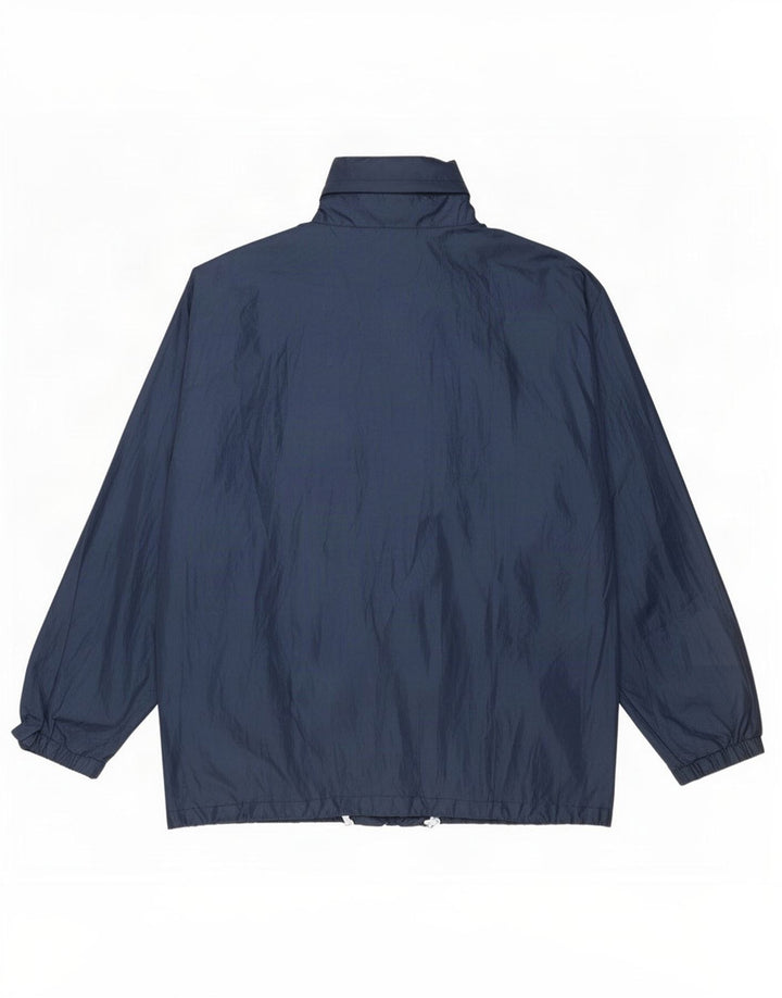 Asics Mens Hooded Rain Jacket UK 40 Large Navy Blue Polyester