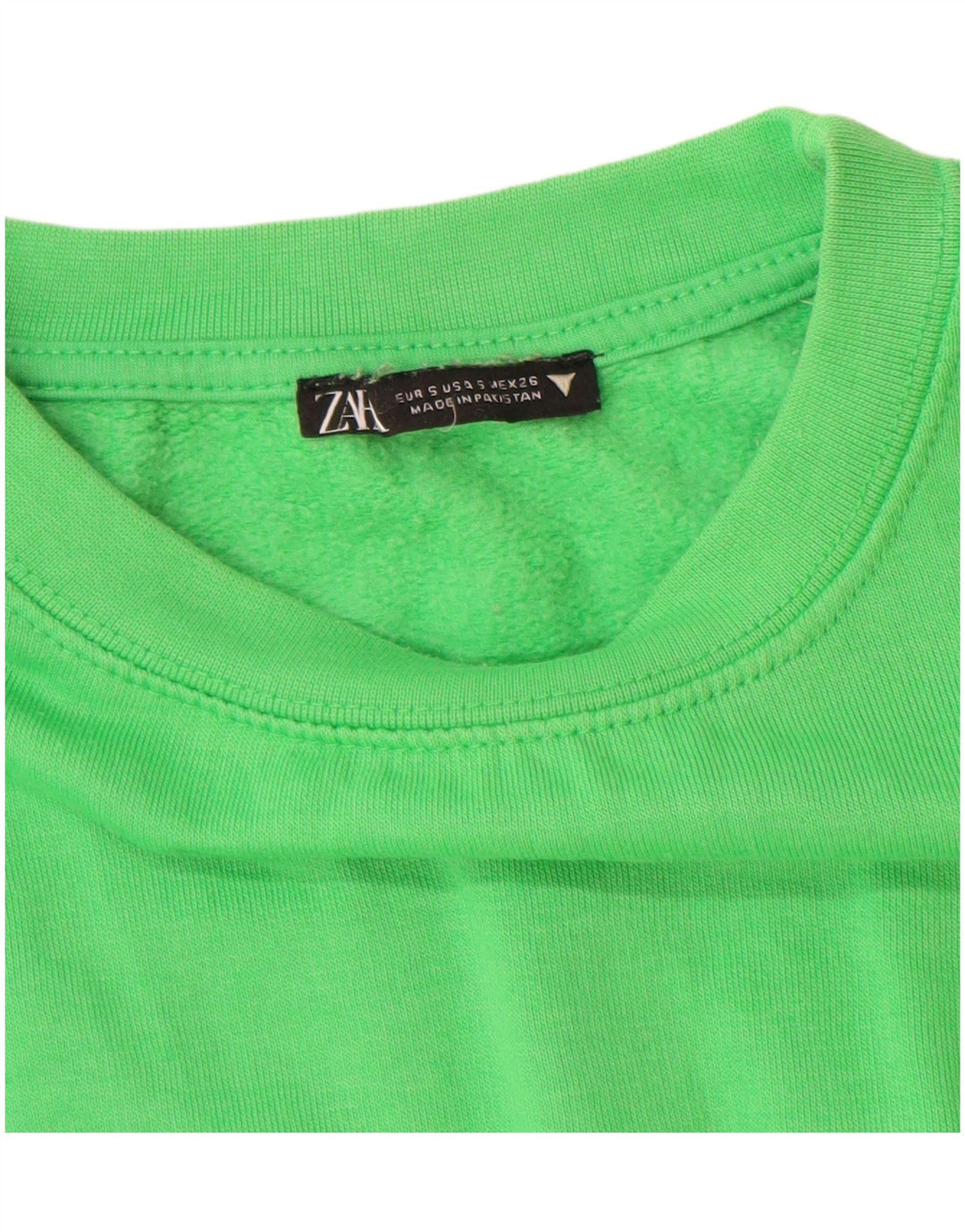 Zara Womens Sweatshirt Jumper UK 10 Small Green Polyester