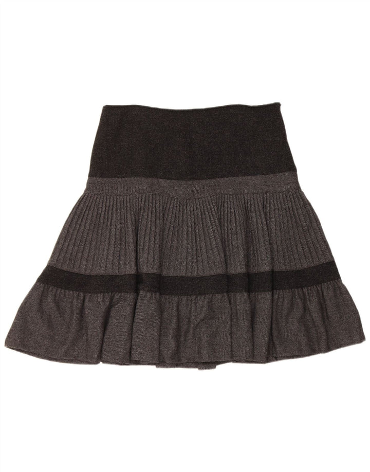 Benetton Womens A-Line Skirt W32 Large Grey Colourblock