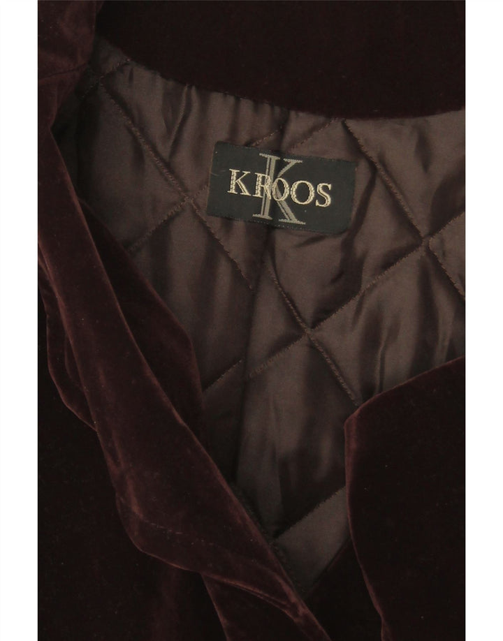 VINTAGE Womens Double Breasted Overcoat UK 14 Medium Burgundy Vintage Vintage and Second-Hand Vintage from Messina Hembry 