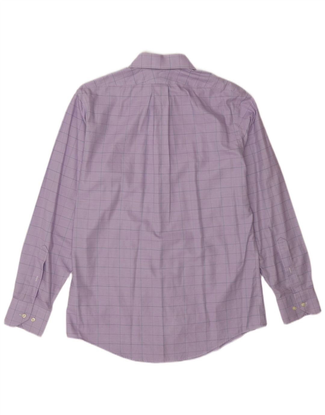 Brooks Brothers Mens Shirt Size 15 1/2 Medium Purple Check Cotton
