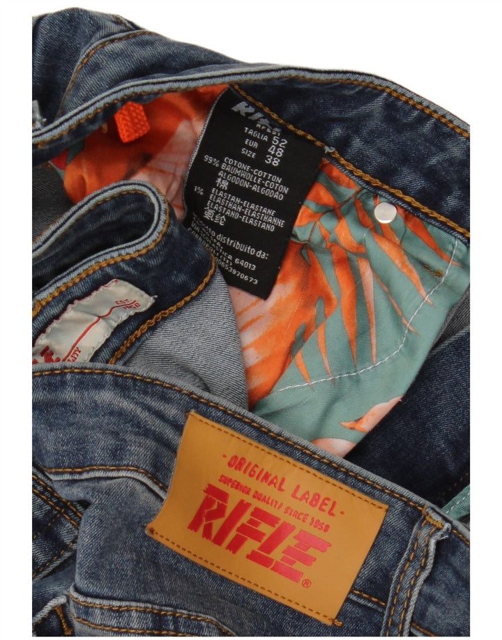 Rifle Mens Slim Jeans IT 52 XL W38 L32 Blue Cotton