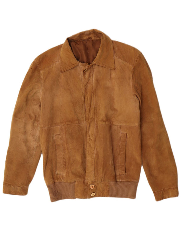 Vintage Mens Bomber Suede Jacket IT 44 XS Brown