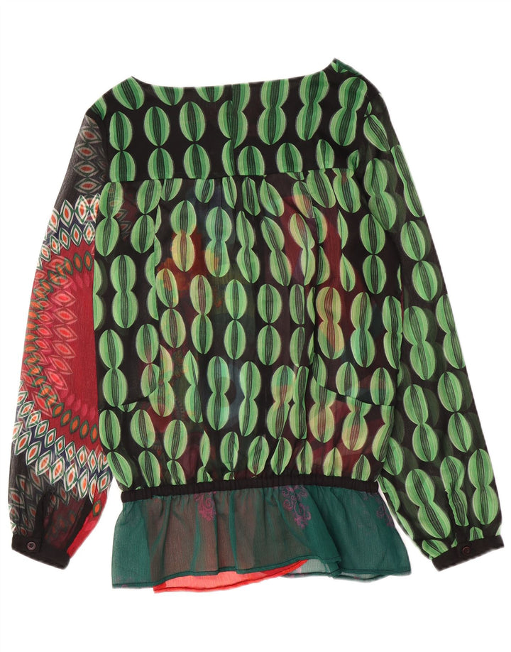 Desigual Womens Oversized Shirt Blouse UK 10 Small Multicoloured Floral