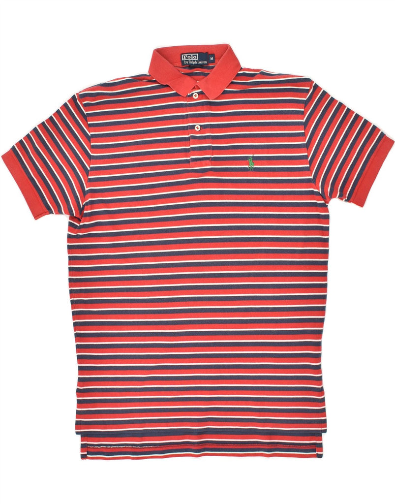 POLO RALPH LAUREN Mens Polo Shirt Medium Red Striped Cotton | Vintage Polo Ralph Lauren | Thrift | Second-Hand Polo Ralph Lauren | Used Clothing | Messina Hembry 