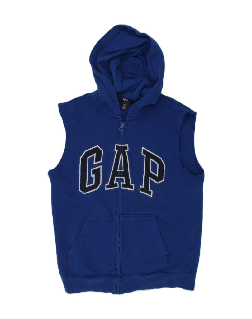 GAP Boys Graphic Sleeveless Zip Hoodie Sweater 11-12 Years Blue Cotton | Vintage Gap | Thrift | Second-Hand Gap | Used Clothing | Messina Hembry 