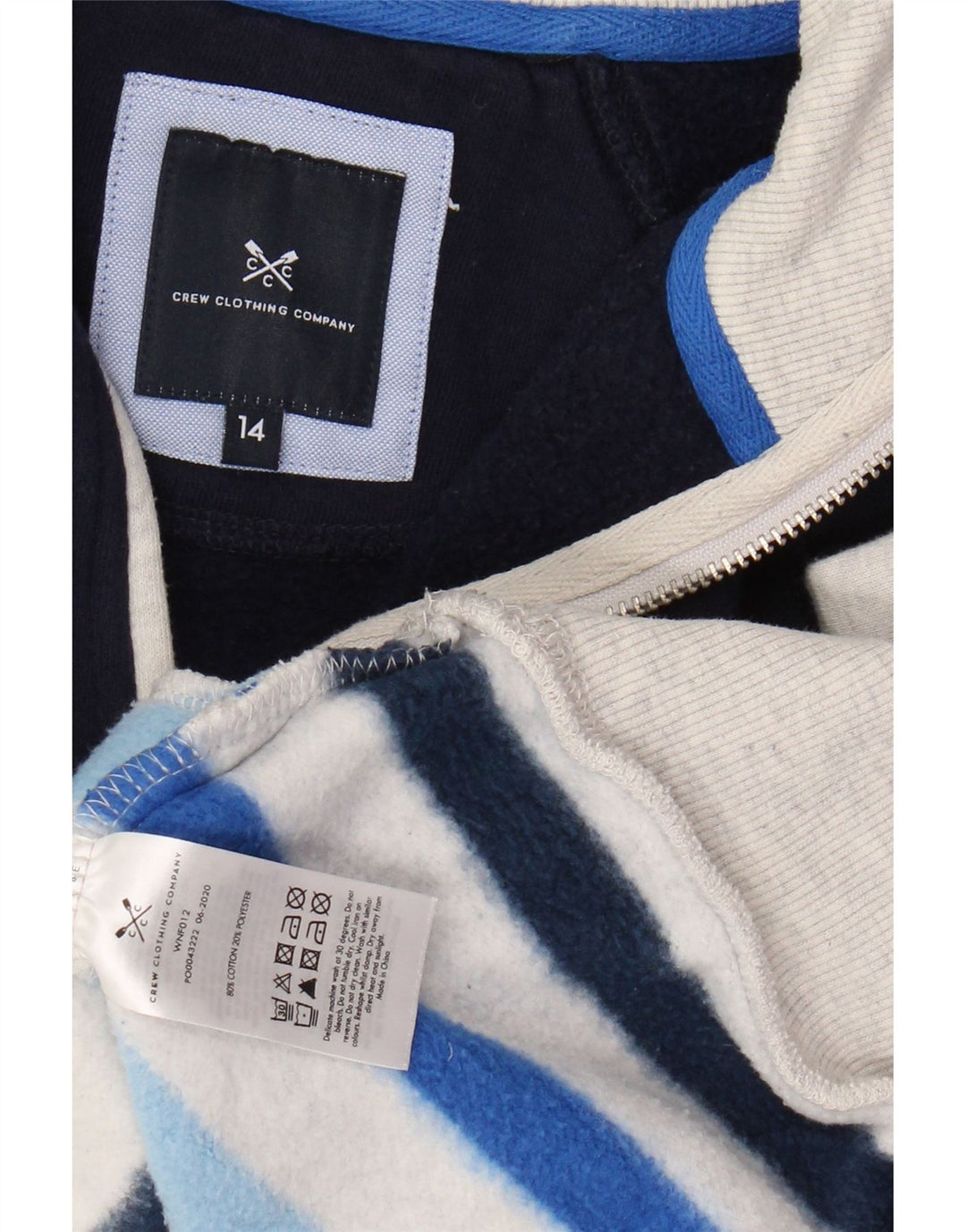 CREW CLOTHING Womens Sweatshirt Jumper UK 14 Large Multicoloured Striped