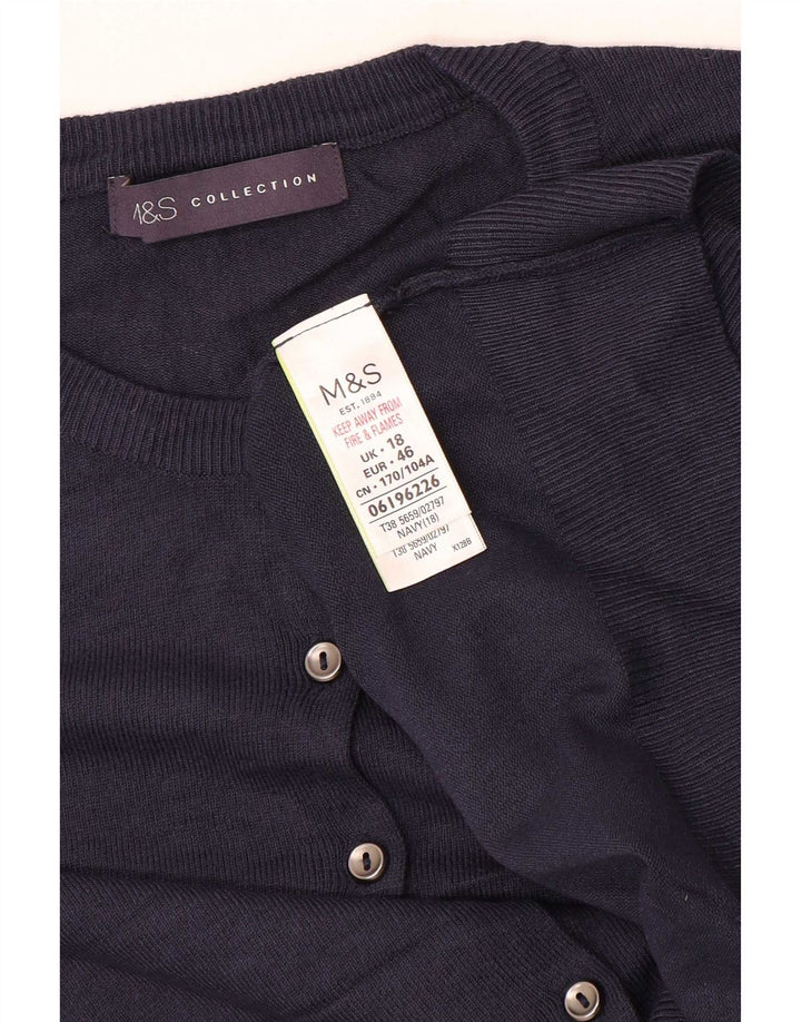 Marks & Spencer Womens Cardigan Sweater UK 18 XL Navy Blue