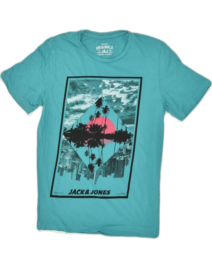 JACK & JONES Mens Graphic T-Shirt Top Large Blue Cotton | Vintage Jack & Jones | Thrift | Second-Hand Jack & Jones | Used Clothing | Messina Hembry 