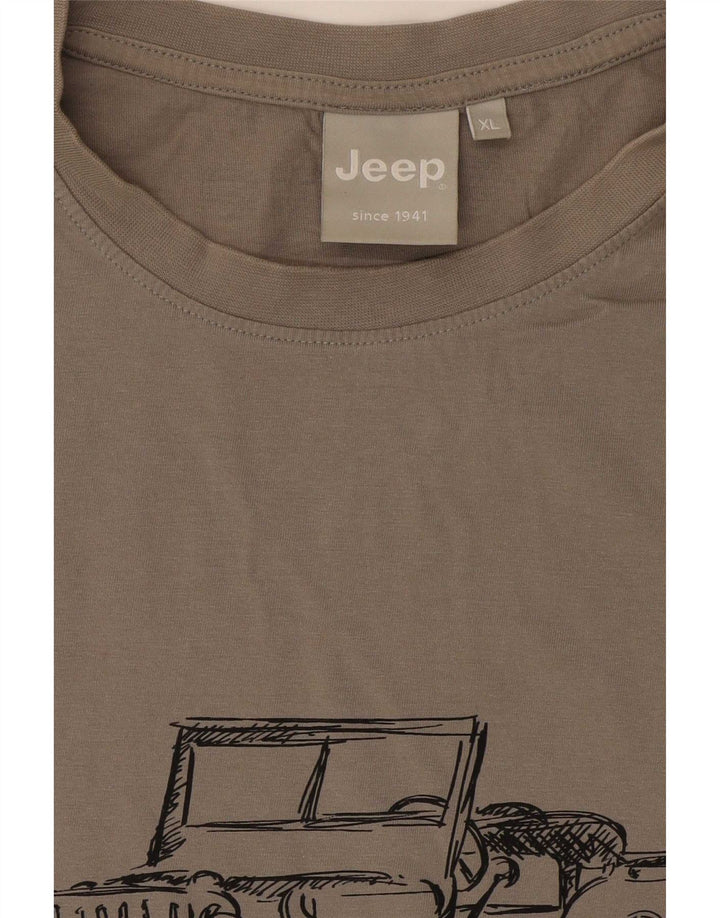 Jeep Mens Graphic T-Shirt Top XL Grey