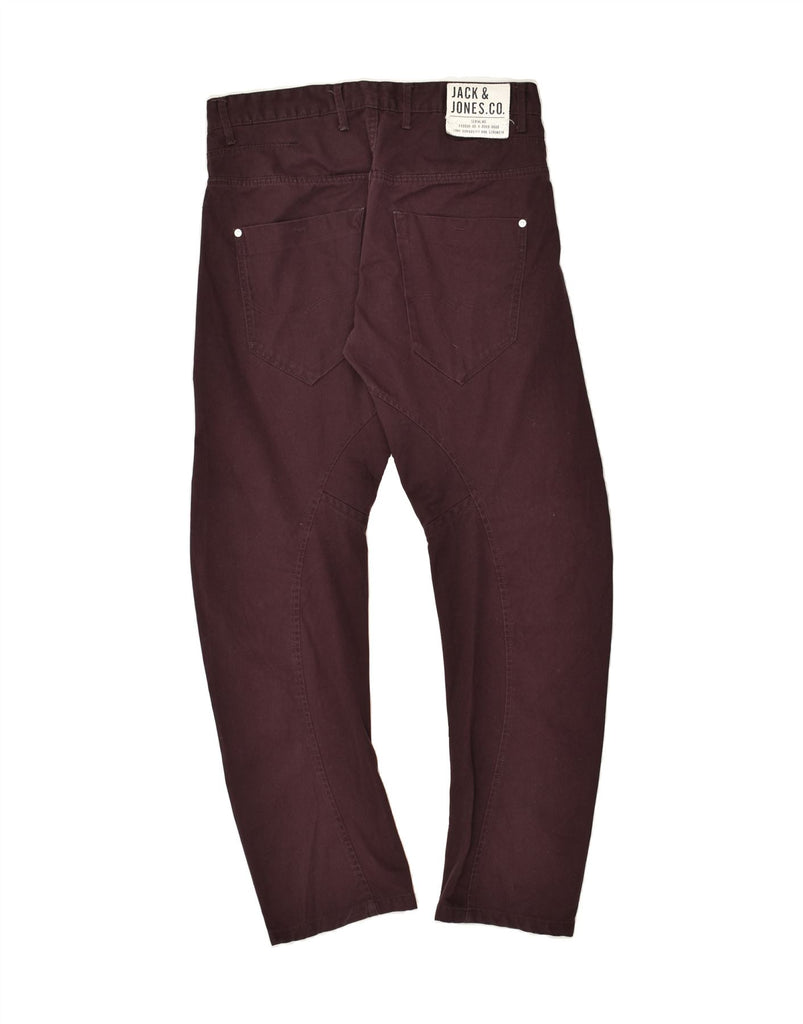 JACK & JONES Mens Banana Casual Trousers W34 L30  Maroon Cotton | Vintage Jack & Jones | Thrift | Second-Hand Jack & Jones | Used Clothing | Messina Hembry 