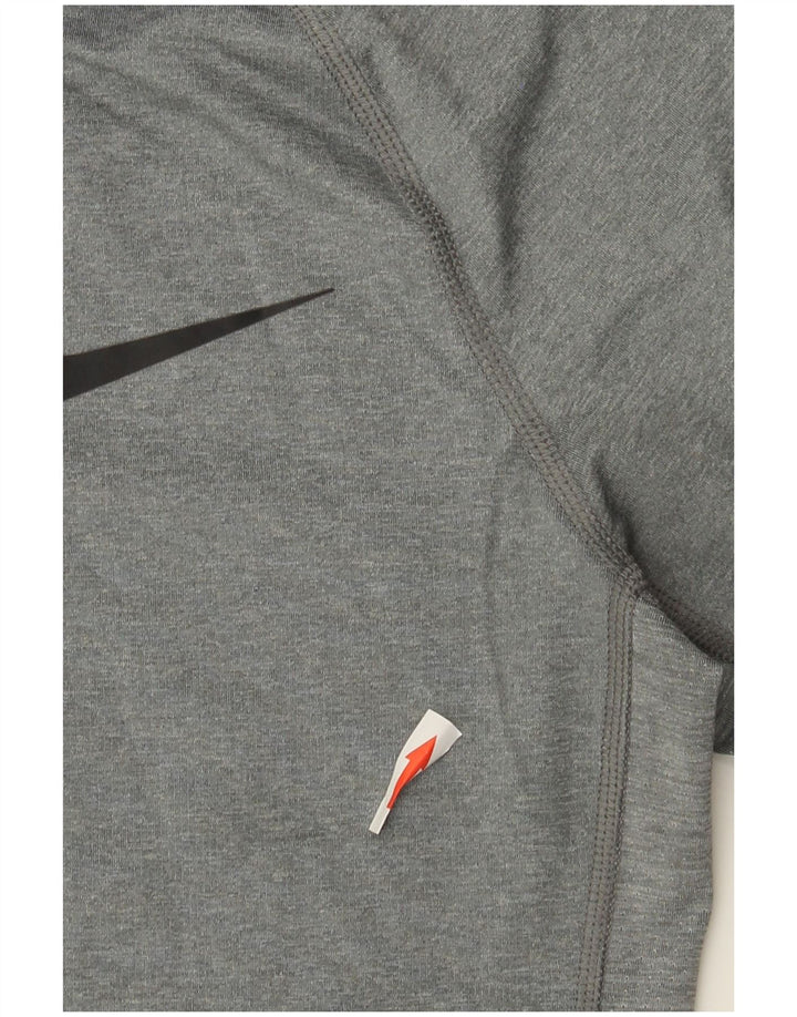 Nike Mens Dri Fit Top Long Sleeve Medium Grey Polyester
