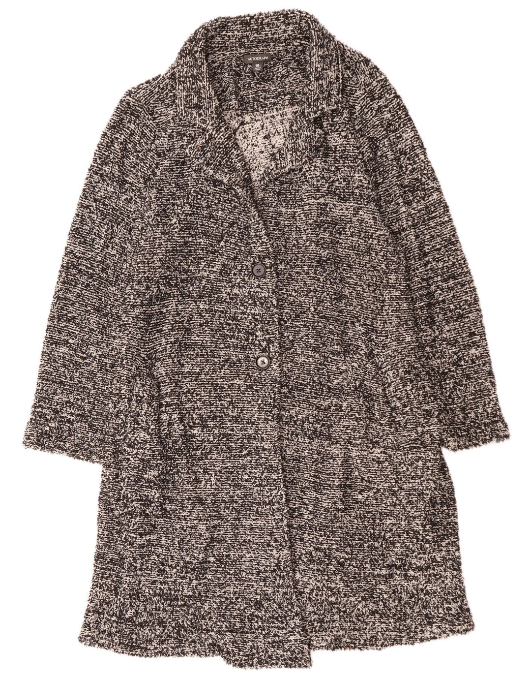 MARKS & SPENCER Womens Autograph Oversized Overcoat UK 18 XL  Grey Flecked