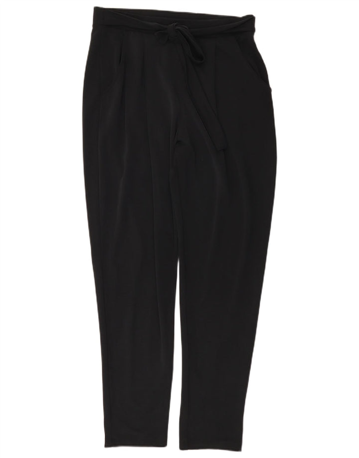 Marks & Spencer Womens Pegged Chino Trousers UK 12 Medium W30 L31 Black