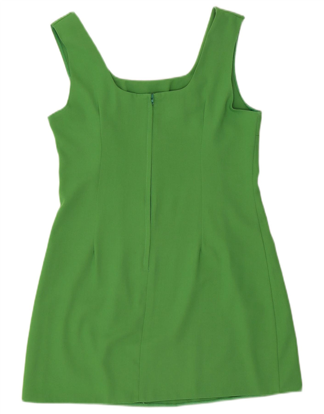 Vintage Womens Sleeveless Sheath Dress UK 14 Medium Green Polyester