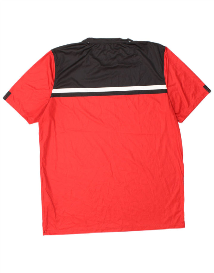 UNDER ARMOUR Mens Graphic T-Shirt Top Large Red Colourblock Polyester
