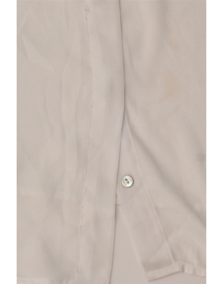 Zara Womens 3/4 Sleeve Shirt Blouse UK 14 Medium White Polyester