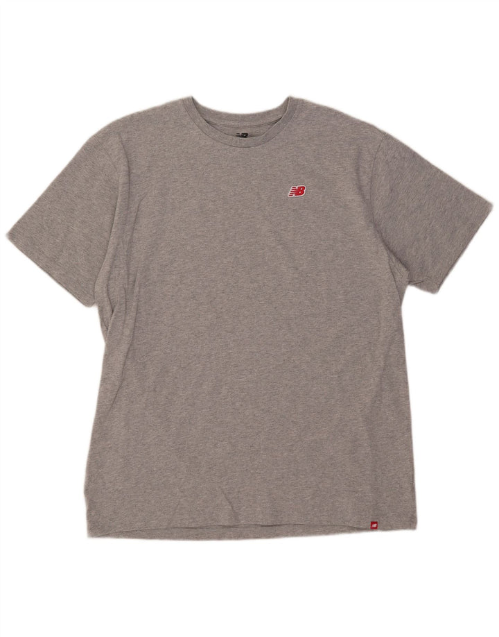 New Balance Mens T-Shirt Top XL Grey Flecked