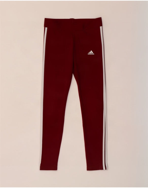 Adidas Womens Leggings UK 8/10 Small Red Cotton