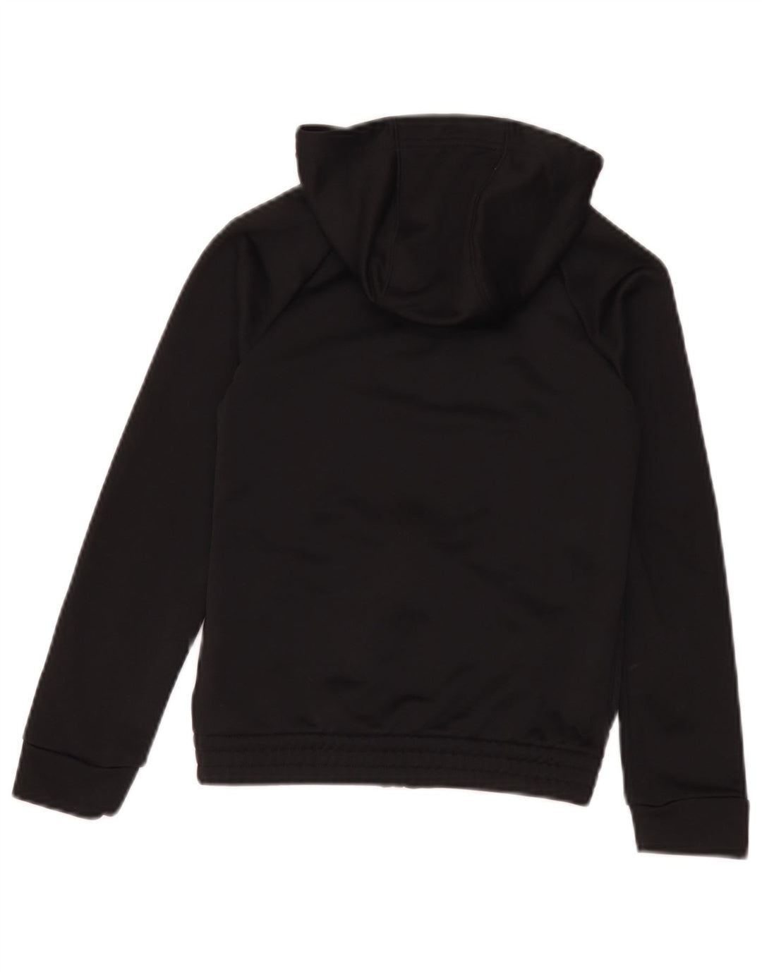 Adidas Boys Graphic Zip Hoodie Sweater 9-10 Years Black Polyester