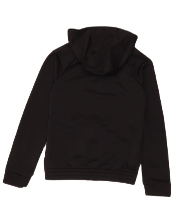 Adidas Boys Graphic Zip Hoodie Sweater 9-10 Years Black Polyester