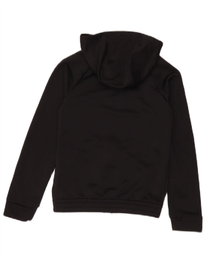 Adidas Boys Graphic Zip Hoodie Sweater 9-10 Years Black Polyester