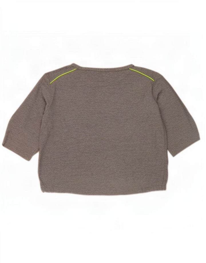 Zara Womens 3/4 Sleeve Sweatshirt Jumper UK 14 Medium Grey