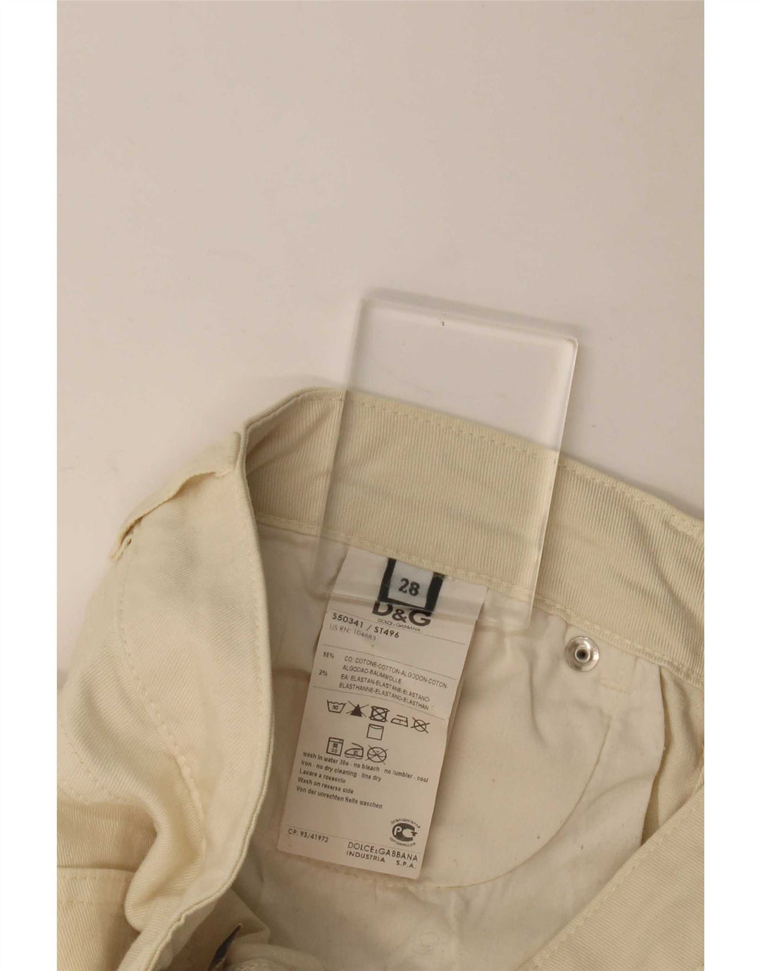 Dolce & Gabbana Womens Slim Jeans W28 L34 Beige Cotton