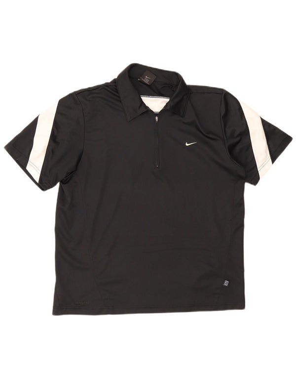 Nike Mens Polo Shirt UK 39/41 Medium Black Colourblock