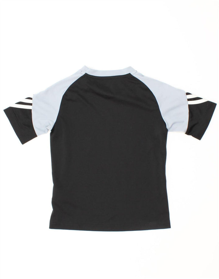 ADIDAS Boys Climalite Graphic T-Shirt Top 7-8 Years Small Black Vintage Adidas and Second-Hand Adidas from Messina Hembry 