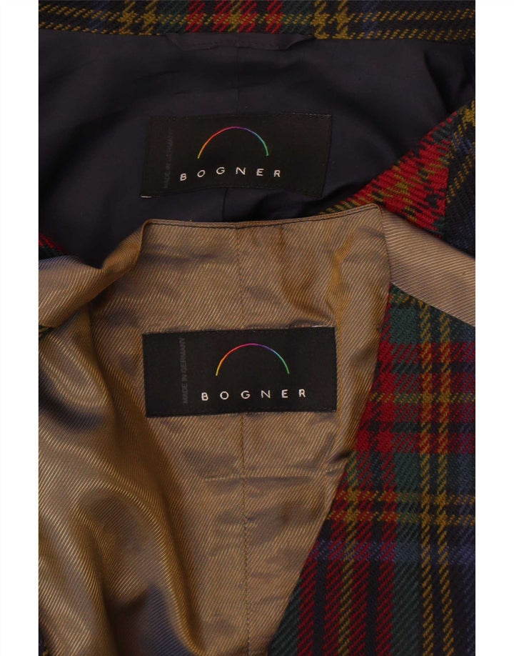 Bogner Womens 4 Button 2 Piece Set UK 16 Large Multicoloured Plaid