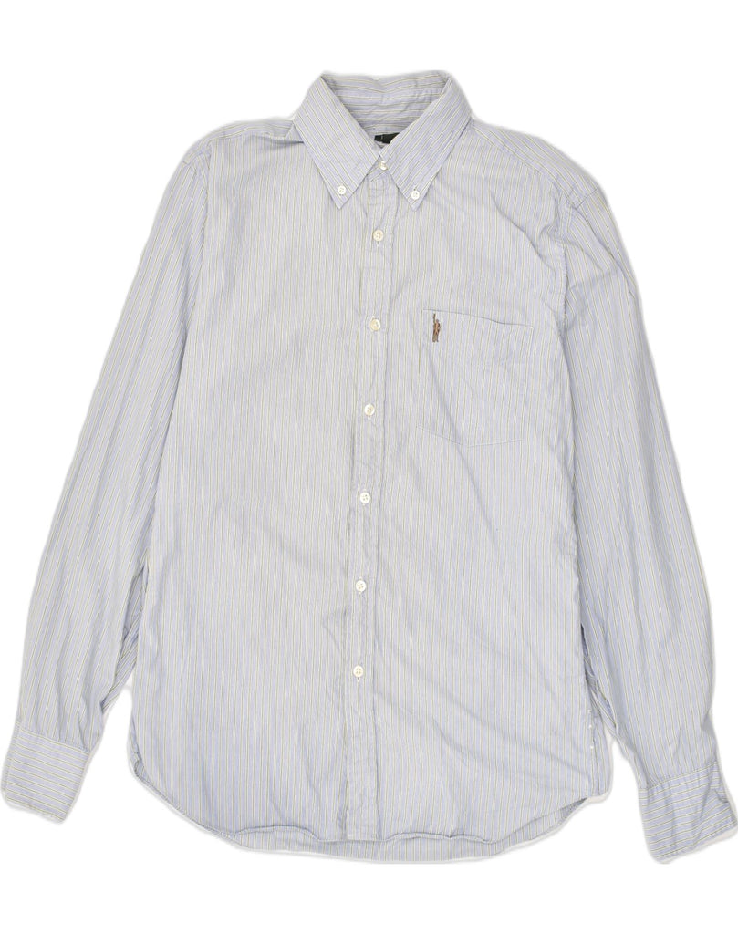 J. CREW Mens Shirt Medium Grey Striped Cotton | Vintage J. Crew | Thrift | Second-Hand J. Crew | Used Clothing | Messina Hembry 