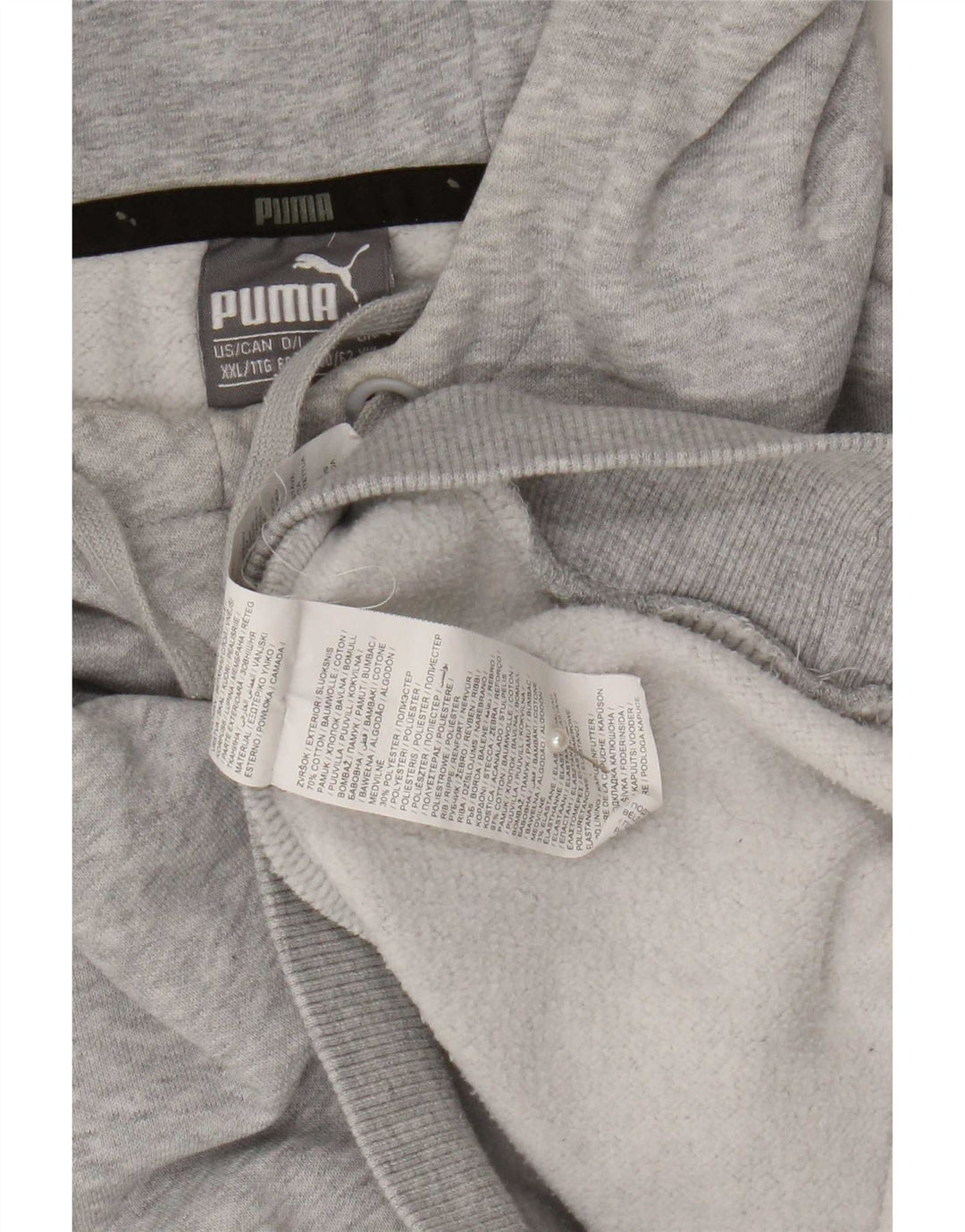 Puma Mens Hoodie Jumper 2XL Grey Cotton