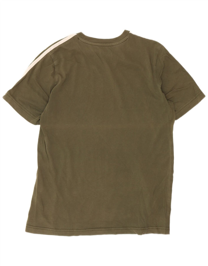 Adidas Boys Regular T-Shirt Top 13-14 Years Green Cotton