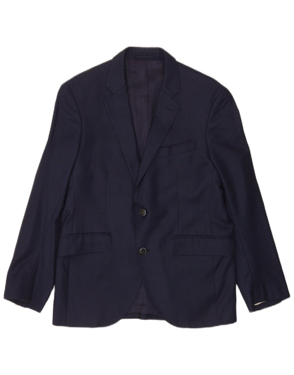 Hackett Mens 2 Button Blazer Jacket UK 40 Large Navy Blue Wool