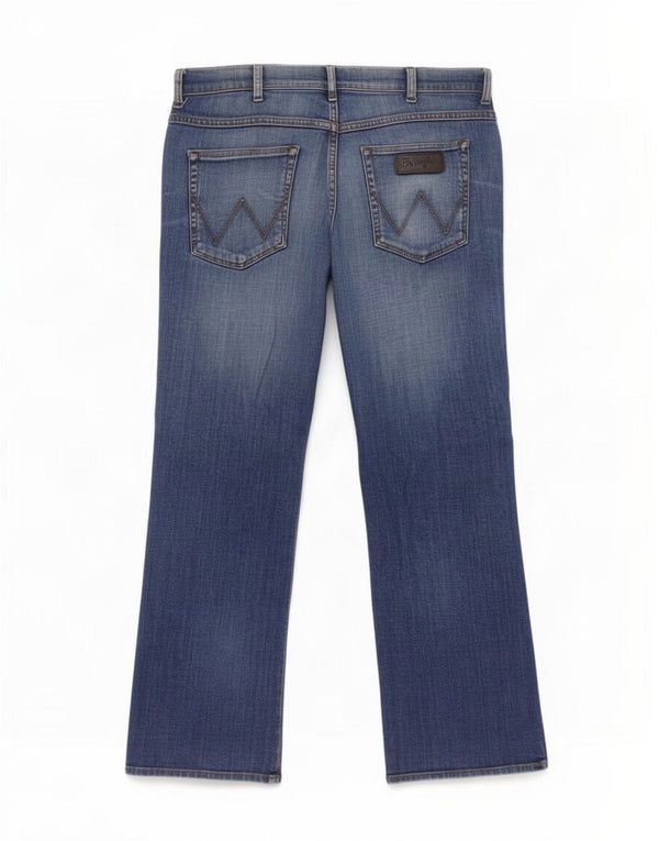 Wrangler Mens Pittsboro Straight Jeans W36 L30 Blue Cotton