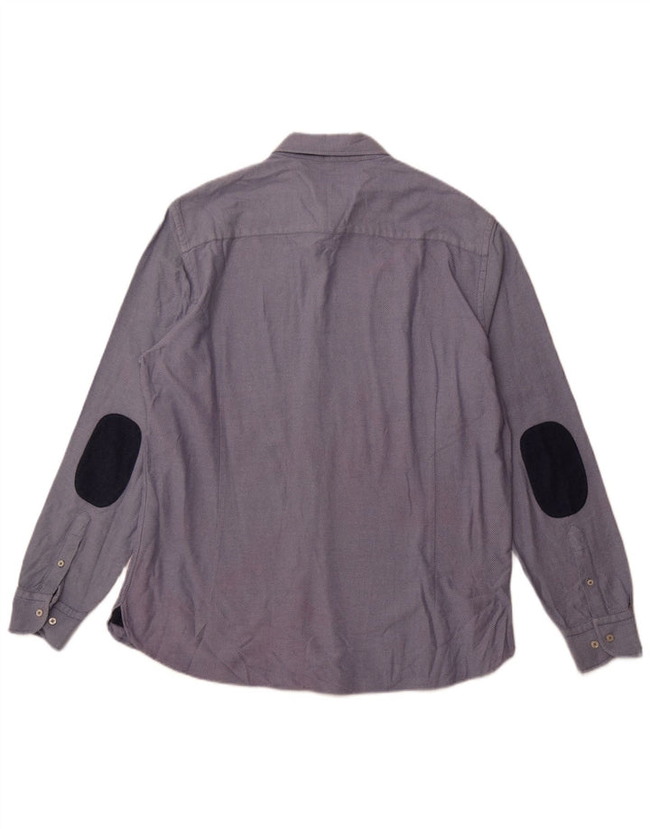 Massimo Dutti Mens Shirt 2XL Blue Cotton