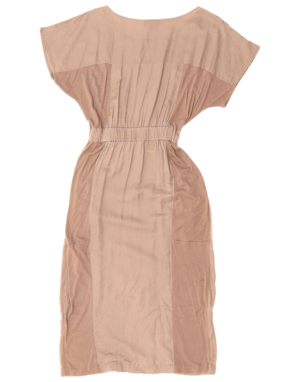 WAREHOUSE Womens Batwing Maxi Dress UK 12 Medium Grey Colourblock Cotton