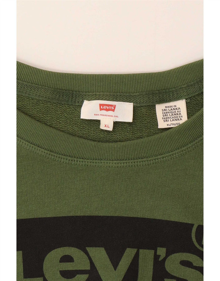 Levi's Womens Graphic Sweatshirt Jumper UK 18 XL Green