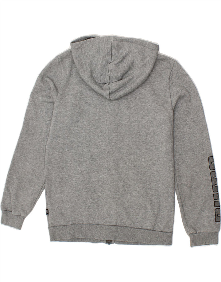 PUMA Boys Graphic Zip Hoodie Sweater 13-14 Years  Grey Cotton Vintage Puma and Second-Hand Puma from Messina Hembry 