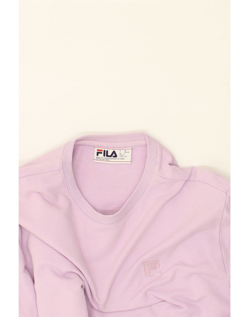 FILA Womens Sweatshirt Jumper UK 16 Large Purple Cotton | Vintage Fila | Thrift | Second-Hand Fila | Used Clothing | Messina Hembry 