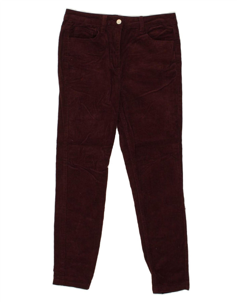 KAREN MILLEN Womens Corduroy Trousers UK 12 Medium W30 L26  Burgundy | Vintage Karen Millen | Thrift | Second-Hand Karen Millen | Used Clothing | Messina Hembry 