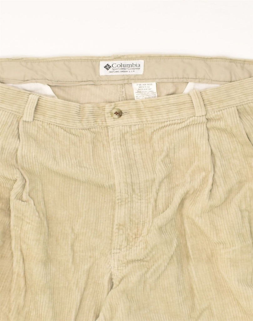 COLUMBIA Mens Pegged Corduroy Trousers  W42 L26 Beige Cotton | Vintage Columbia | Thrift | Second-Hand Columbia | Used Clothing | Messina Hembry 