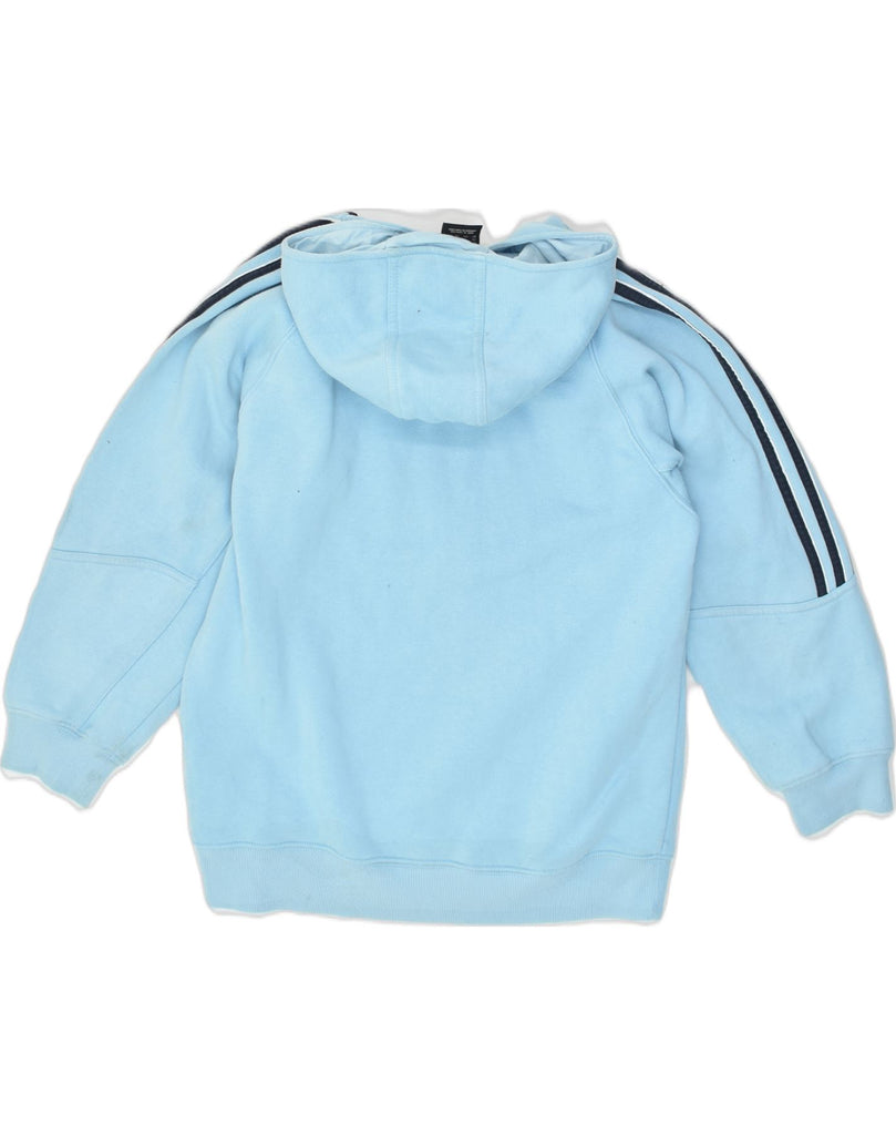 ADIDAS Boys Graphic Zip Hoodie Sweater 13-14 Years Blue Cotton | Vintage Adidas | Thrift | Second-Hand Adidas | Used Clothing | Messina Hembry 