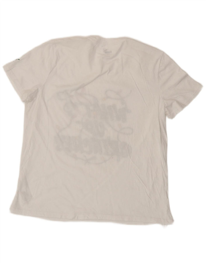 Puma Womens Graphic T-Shirt Top UK 16 Large White Cotton