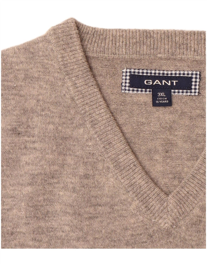 GANT Boys Vest Tank Top 14-15 Years 3XL Grey Lambswool