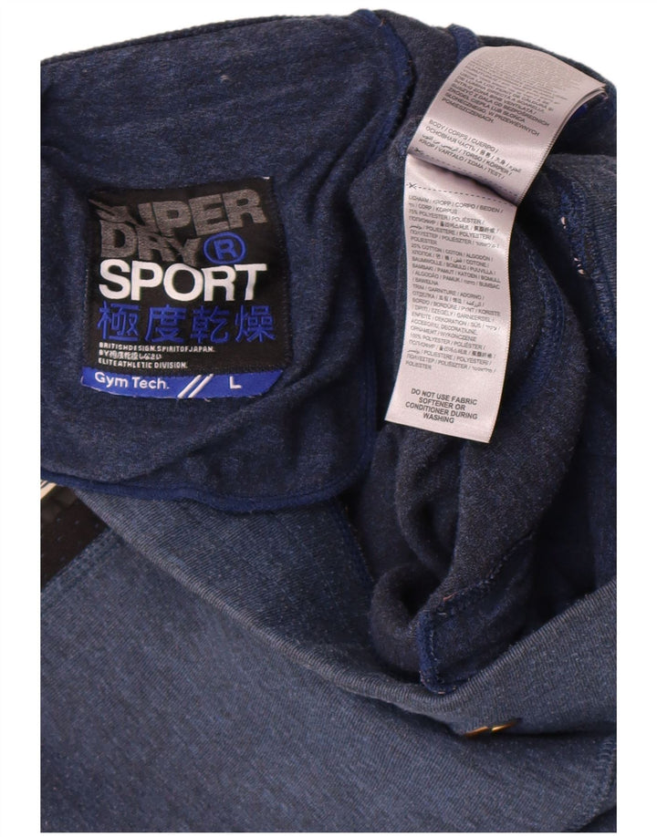 Superdry Mens Graphic Sport Shorts Large  Navy Blue Colourblock Polyester