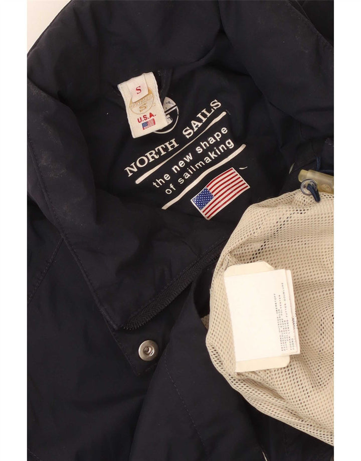 North Sails Womens Hooded Rain Jacket UK 10 Small Navy Blue Polyester