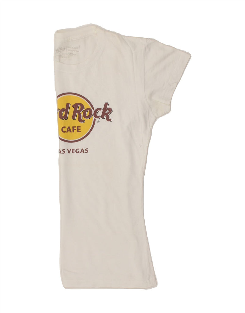 HARD ROCK CAFE Womens Las Vegas Graphic T-Shirt Top UK 10 Small White | Vintage Hard Rock Cafe | Thrift | Second-Hand Hard Rock Cafe | Used Clothing | Messina Hembry 